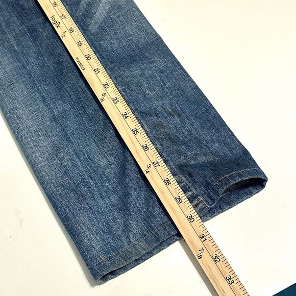 True Religion Jeans 38x30 Straight with Flaps Dark Wash Denim Blue - Picture 10 of 16